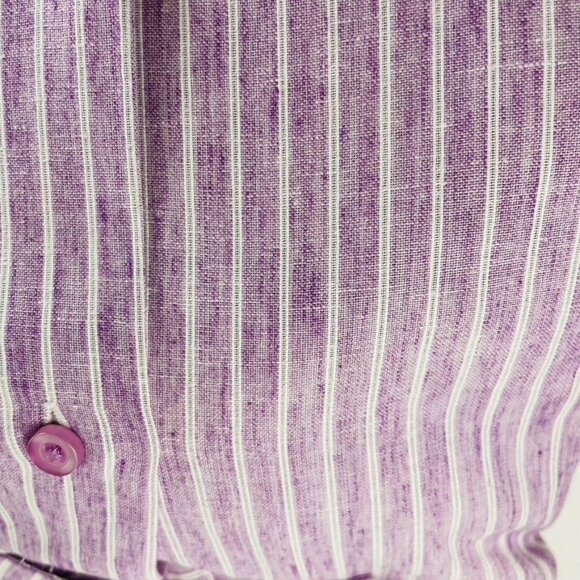 Mens Purple Button Down Shirt Pinstripe Long Sleeve u Size 46 Infinity New - Picture 4 of 6